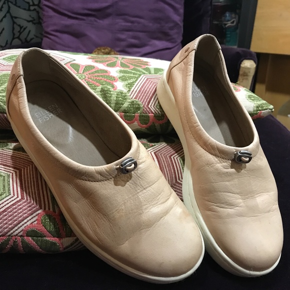 Eileen Fisher pink leather drawstring shoes size 5 - Picture 4 of 5